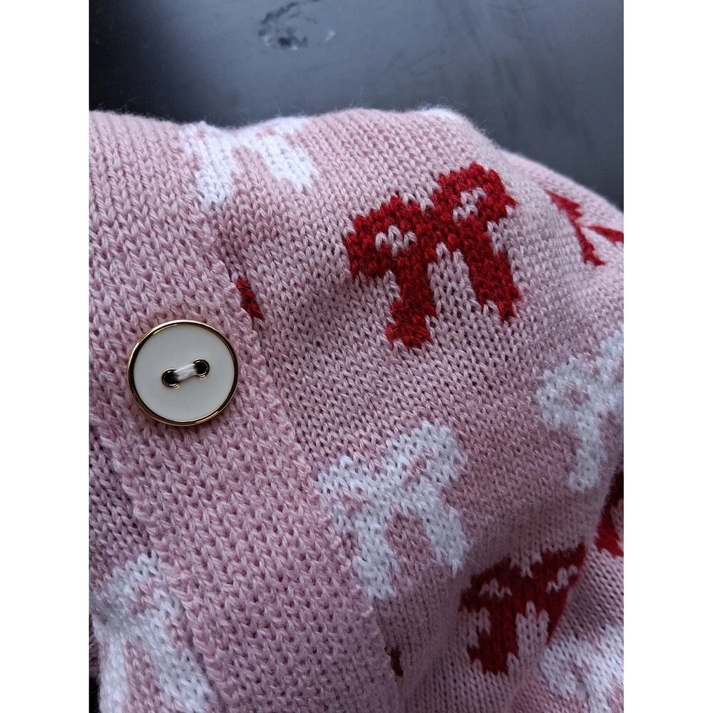 Vibrant Life Pet Sweater for Dogs Pink Boss Lady Bows Medium